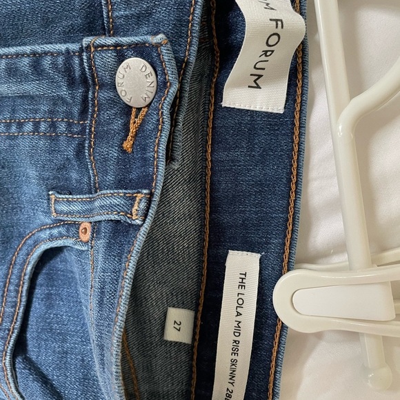 DENIM FORUM THE LOLA MID RISE SKINNY 28L 27 Dark Wash - Picture 4 of 4